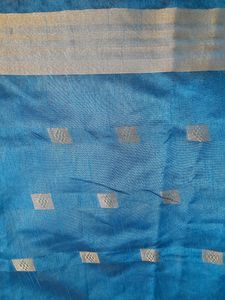 Peacock Blue Grand Saree with Contrast Blouse