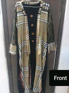 Designer Burberry print Kurti + Dupatta