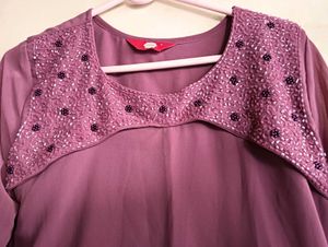 Elegant Mauve Midi Dress