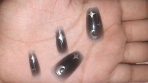 Sale!!! Grunge Galaxy Theme :  10 Press On Nails