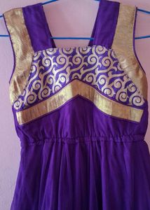 Girls' Purple &amp; Gold Party Dress stitched by me