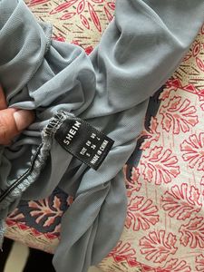 Chic Gray Ruched Top