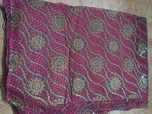 Elegant Maroon Sequin Saree