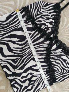 SHEIN Zebra Print Lace Cami