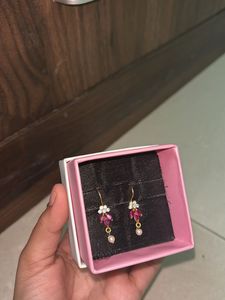 Elegant Gold & Gemstone Drop Earrings