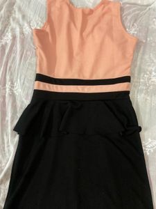 peach black dress