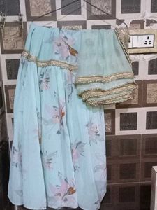 Short Anarkali Set With Dupatta