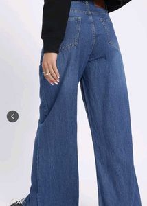 fwd glitchez Women Slit Hem Baggy Wide Leg Jeans