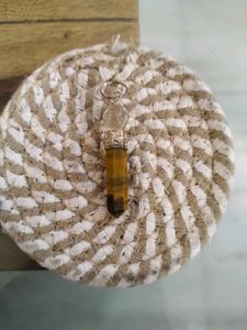 TIGEREYE GEMSTONE CRYSTAL PENCIL PENDANT
