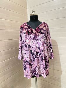 Catherines 0X Velvet Floral 3/4 Sleeves