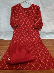 Red & Gold Kurta Set