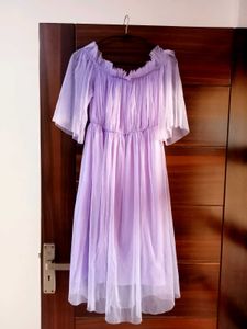 Purple Off-Shoulder Dress