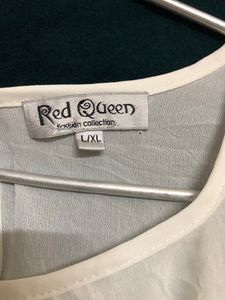 Red Queen White Sleeveless Top
