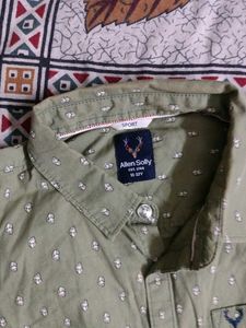 Allen Solly Green Patterned Shirt