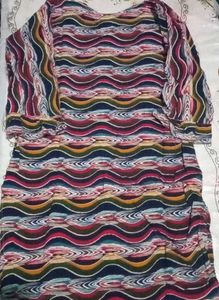 Abstract Print Long Sleeve Dress