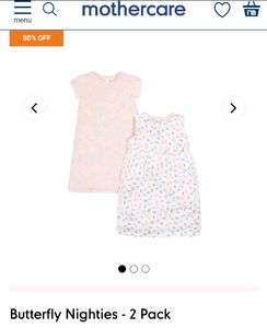 Butterfly Set of two mother care nighties for Kids