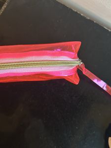 Transparent Neon Pink Pouch