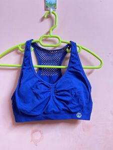 Blue Padded Sports Bra