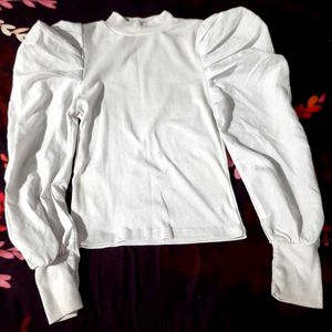 White Puff Sleeve Top