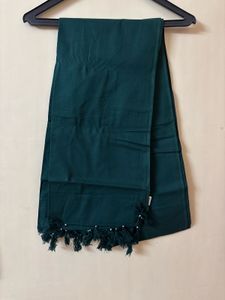 Plain Dark Green Cotton Dupatta