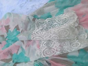 Floral Dress With Net Sleeve:💓💞