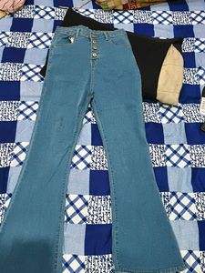 Bell Bottom/Flare Button-Up Jeans