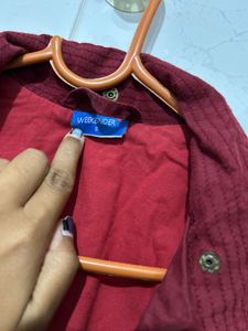 Maroon Denim  Jacket