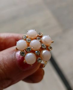 Gold Plated Stylish Traditional Pearl Finger Ring