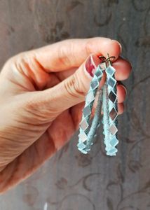 Mirrored Diamond Hoop Earrings