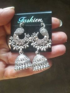 Peacock Jhumka Earrings