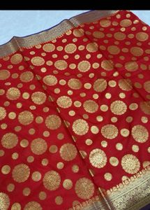 Brand new bright red banarasi dupatta