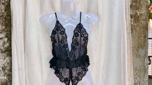 162812. Black Lace Lingerie Bodysuit