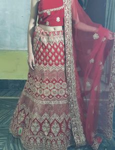 Red Embroidered Lehenga Choli Set