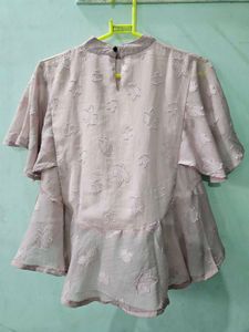 Pale Pink Layered Ruffle Blouse