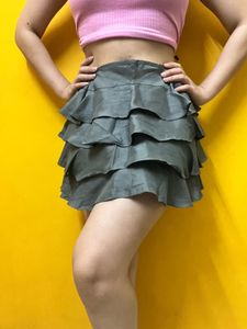Grey Ruffle Skirt