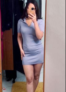 Lilac Knit Bodycon Mini Dress