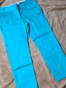 Blue Straight Leg Pants
