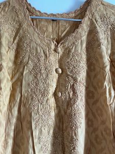 Mustard Chikankari Kurta