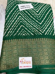 Printed Thread Work Saree With Blouse Piece