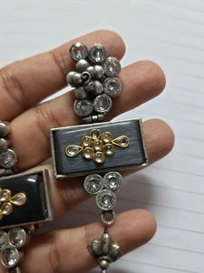 Oxidized Silver Tone Drop Earrings