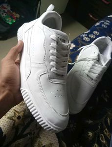 Size - 6 White Leather Fashion Sneakers
