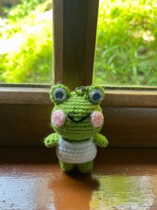 Crochet Handmade Amigurumi Frog Keychain