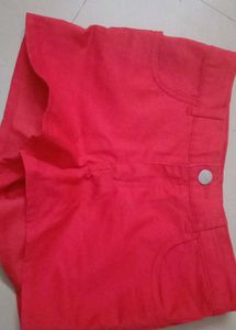 Red Shorts Denim. Women.