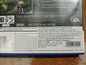 Medal Of Honor: Vanguard game DVD