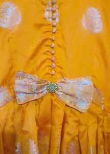 Women Mango yellow Ethnic Gown