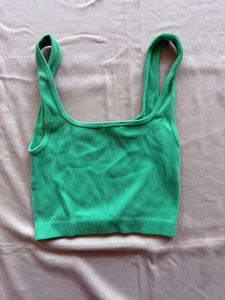 Green Ribbed Tank Top