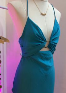 Teal Cutout Maxi Dress