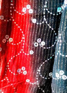 Sparkling Red &amp; Black Saree