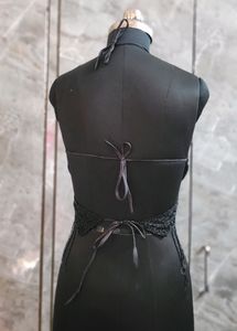 Black Hand Embroidered With Fringes Butterfly Top