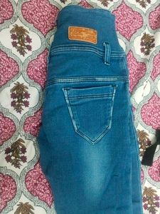 Blue High-Waisted Jeans